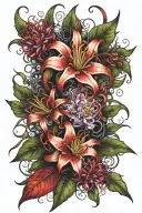 red spiderlily tattoo design idea