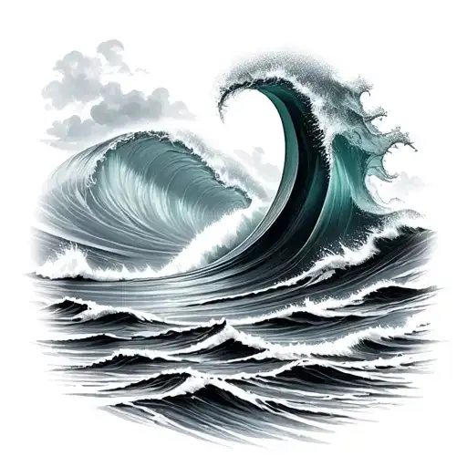 surf ocean tattoo design idea