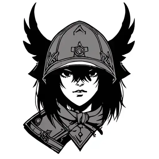Mikasa Ackerman, scout badge, titan tattoo design idea