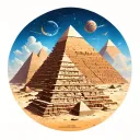 Pyramids inside a circle tattoo design idea