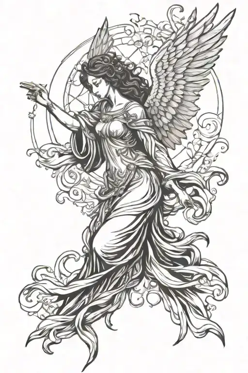seraphim angel tattoo design idea