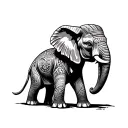 mayan elephant tattoo design idea