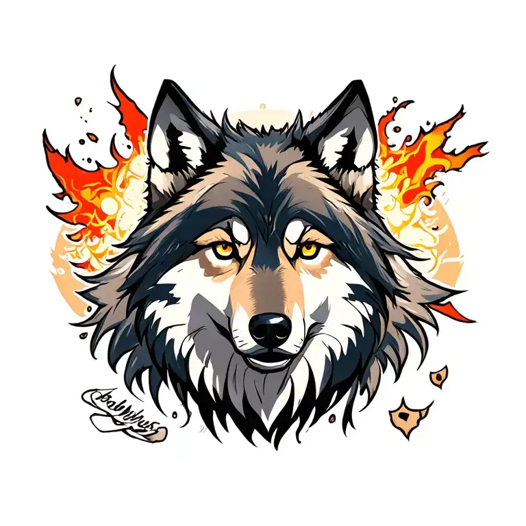 wolf tattoo design idea