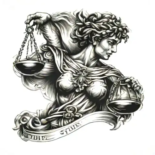 stoic virtues discipline Justice wisdom courage tattoo design idea