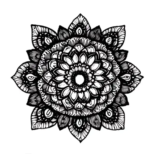 mandala dotwork complicated tattoo design idea