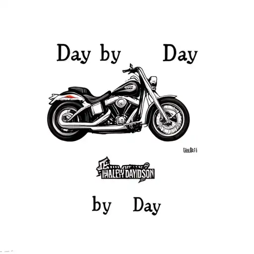 "Day by Day" Harley-Davidson softail tattoo design idea