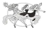 daughters aurora borealis dance tattoo design idea