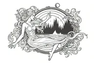 daughters aurora borealis dance tattoo design idea