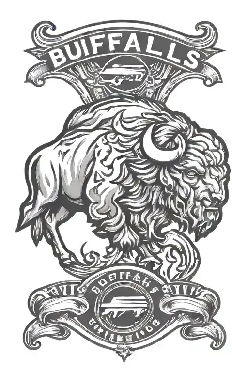 Buffalo Bills Logo outline drawing tattoo tattoo design idea