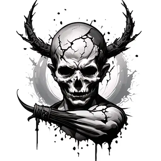 ols armer under ripped and torn skin tattoo design idea