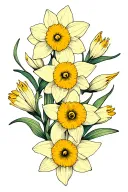 Daffodils and Azaleas tattoo design idea