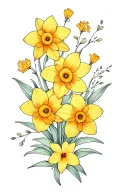 Daffodils and Azaleas tattoo design idea