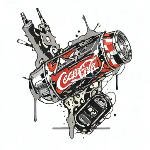 coke and razor blade tattoo design idea