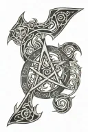 ragnarok and lotr symbol and god tattoo design idea