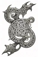 ragnarok and lotr symbol and god tattoo design idea