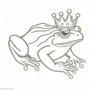frog with crown and joint tattoo design idea