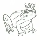 frog with crown and joint tattoo design idea