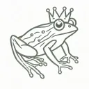 frog with crown and joint tattoo design idea