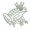 frog with crown and joint tattoo design idea