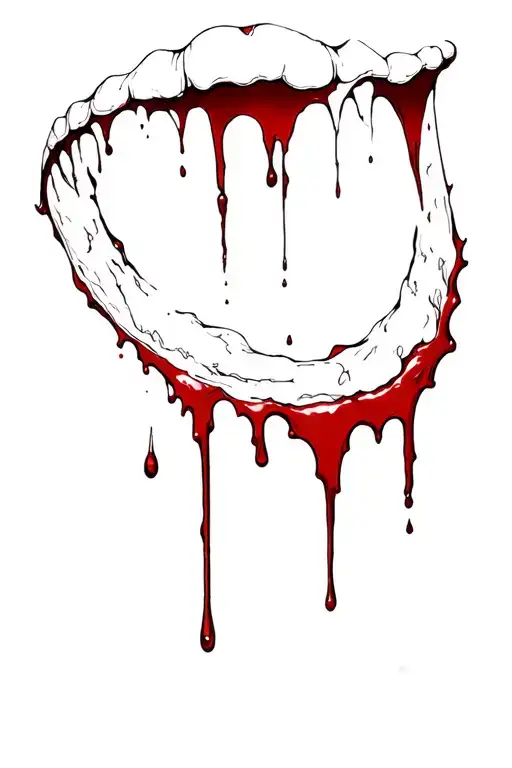 vampire bite blood dripping tattoo design idea
