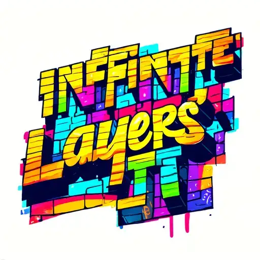 "Infinite Layers" rainbow grafitti brick wall tattoo design idea