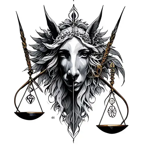 libra and Sagittarius tattoo design idea