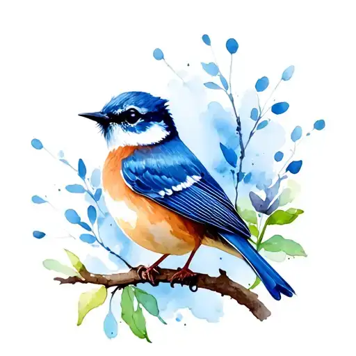 blue wren bird tattoo design idea