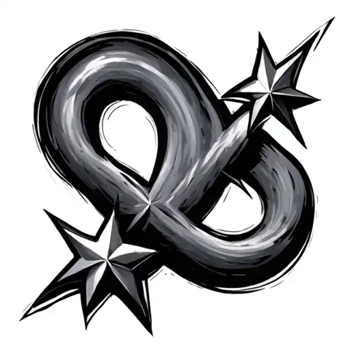 v shaped with 5 point 5 stars tattoo design idea