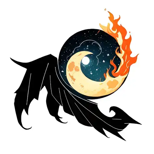 intuition, cleverness, curiosity, moon, fire, water, personality, sincerity, anime, game, Harry Potter, story tattoo design idea