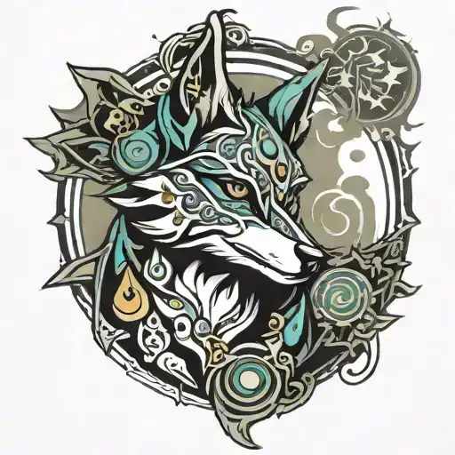 midna wolf link tattoo design idea