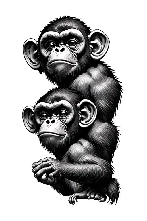 3 Wise Monkeys traditional tattoo design idea