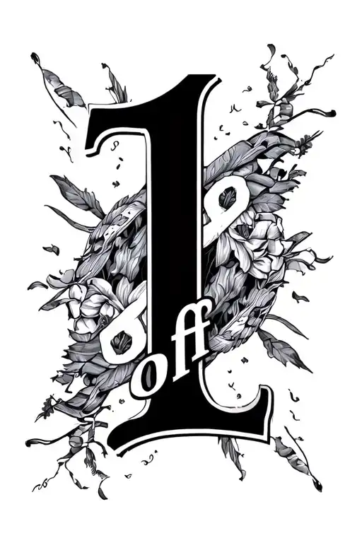 "1of1" representation of being unique, bold and tall to cover enitre inner forearm add other words around that also mean unique tattoo design idea