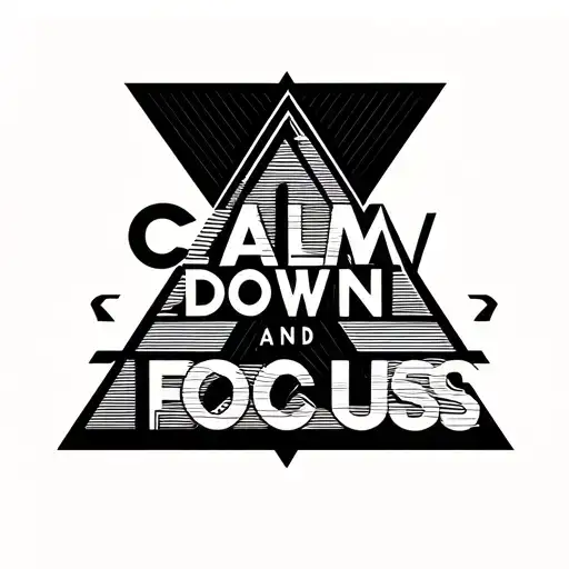 "Calm down and focus" triangle de Penrose tattoo design idea