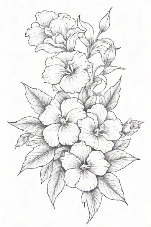 crown and pansies surrounding tattoo design idea