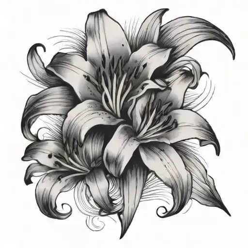 lily flower and location co ordinates tattoo design idea
