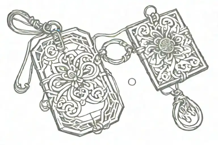 single omamori japanese blank paper charm tattoo design idea