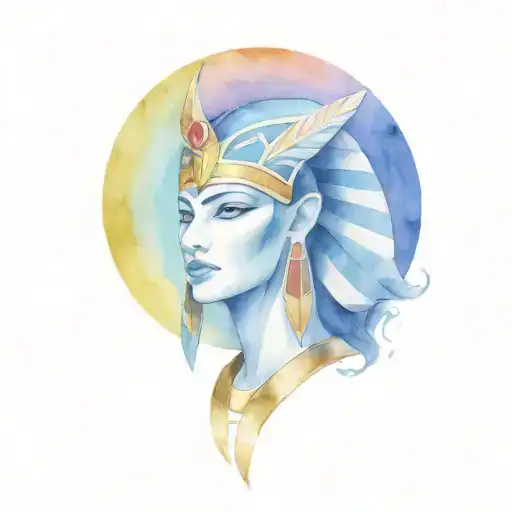 goddess hathor Egyptian god tattoo design idea