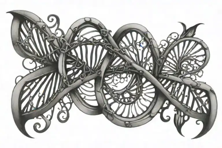dna double helix neuron tattoo design idea