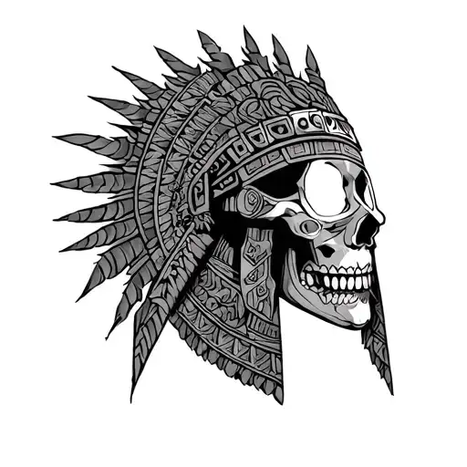 Aztec God Of Death tattoo design idea