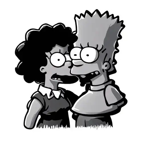 bart and lisa simpson tattoo design idea