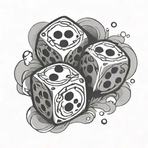 sad dice tattoo design idea