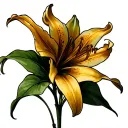 Crown Lily flower greek mythology tattoo design idea