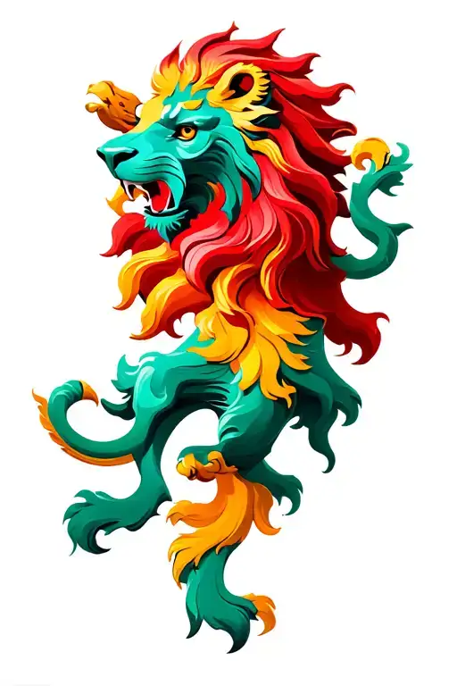 scottish rampant lion tattoo design idea