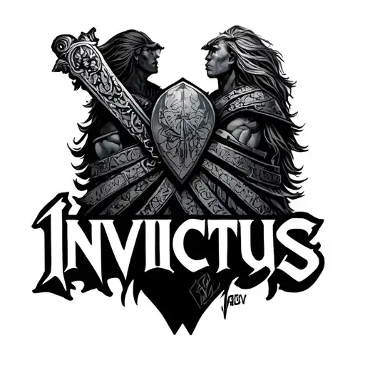 "Invictus" undefeated warrior tattoo design idea