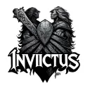 "Invictus" undefeated warrior tattoo design idea