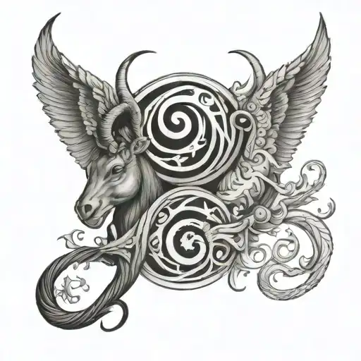 capricorn gemini tattoo design idea