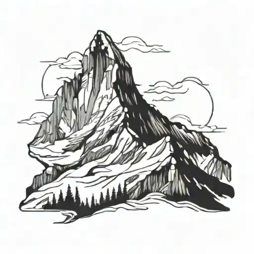 matterhorn mountain tattoo design idea