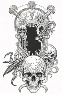 time, shame, skull with scorpions tattoo design idea
