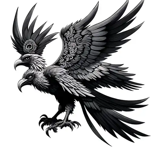 Garuda Pancasila with batik motifs on its wings tattoo design idea