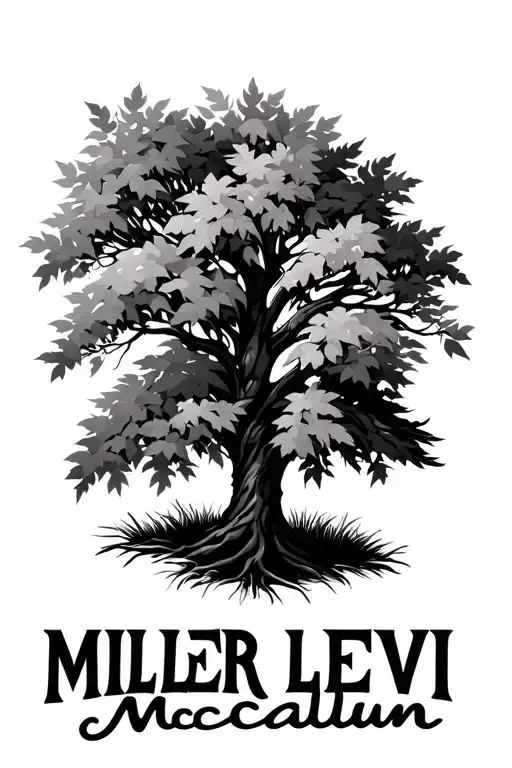 "Miller Levi McCallum " family tree growing trees with leafs tattoo design idea